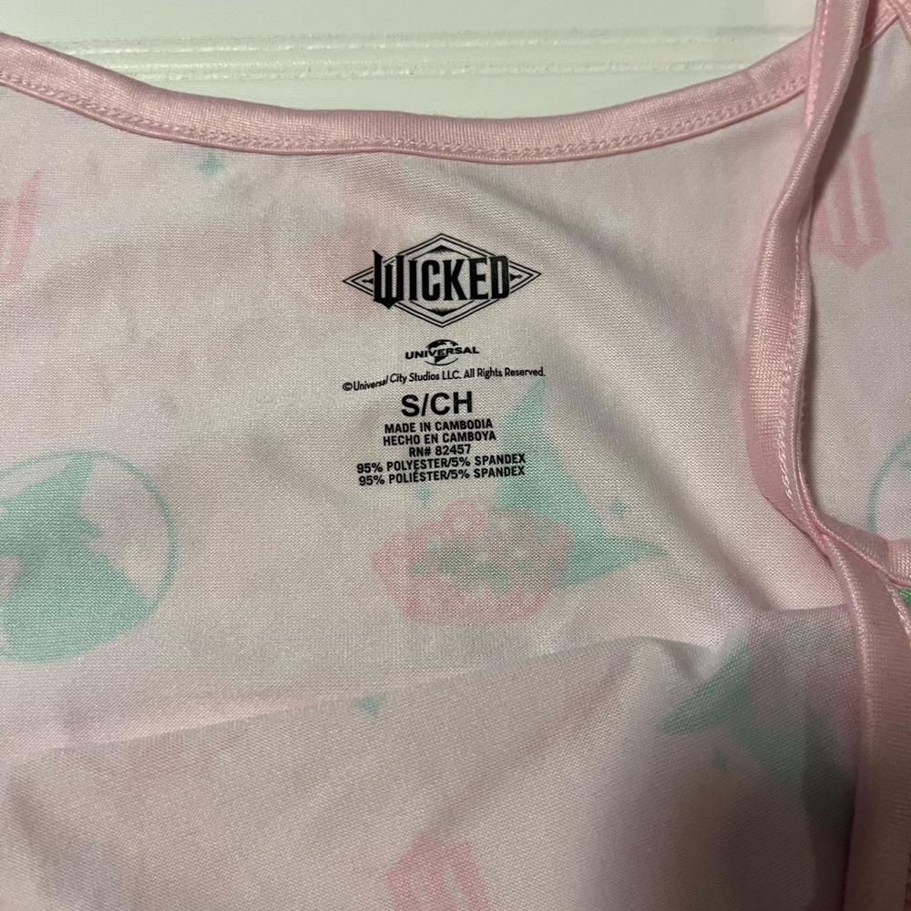 Wicked (licensed) Light Pink & Green Women's Cami & Shorts PJ Set, NWT, Small - Picture 4 of 5